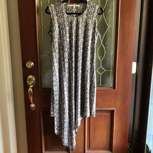 Rachel Roy Asymmetrical Hem Snakeskin Print Dress Size XL